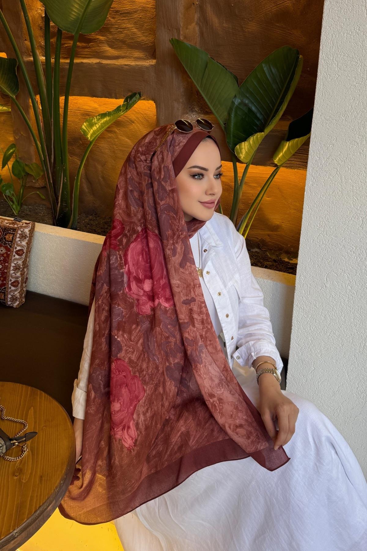 Bordo Tual Koza %100 Pamuk Şal