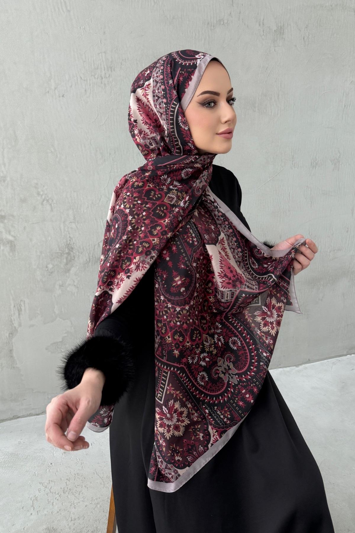 Bordo&Vizon Alya Bohem Modal İpek Şal