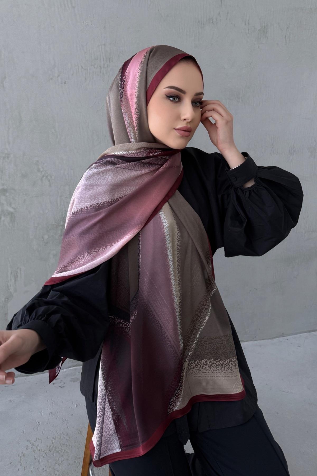 Bordo&Vizon Kumsal Bohem Kumlu İpek Şal