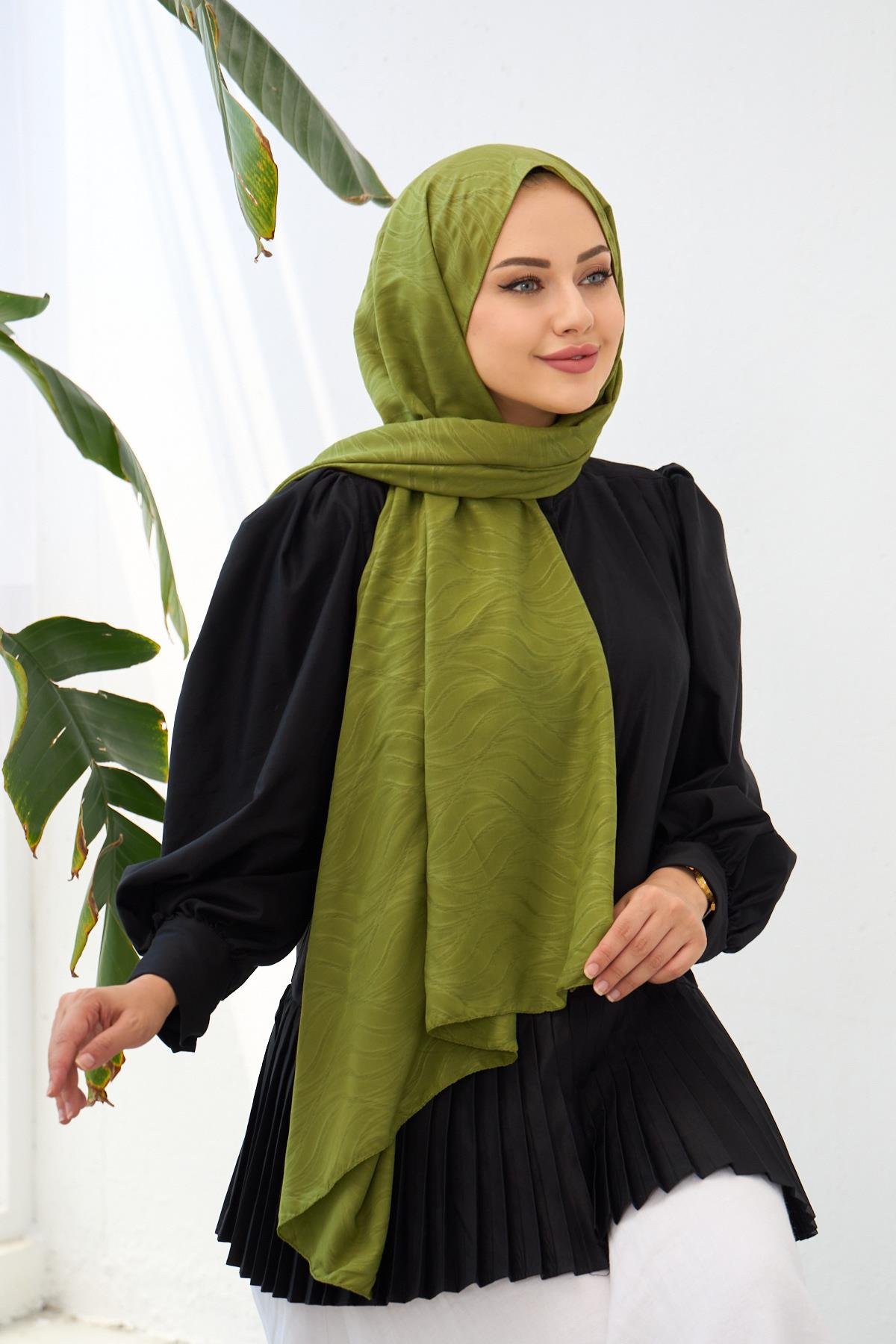 Çağla Kendinden Desenli Fresh Şal