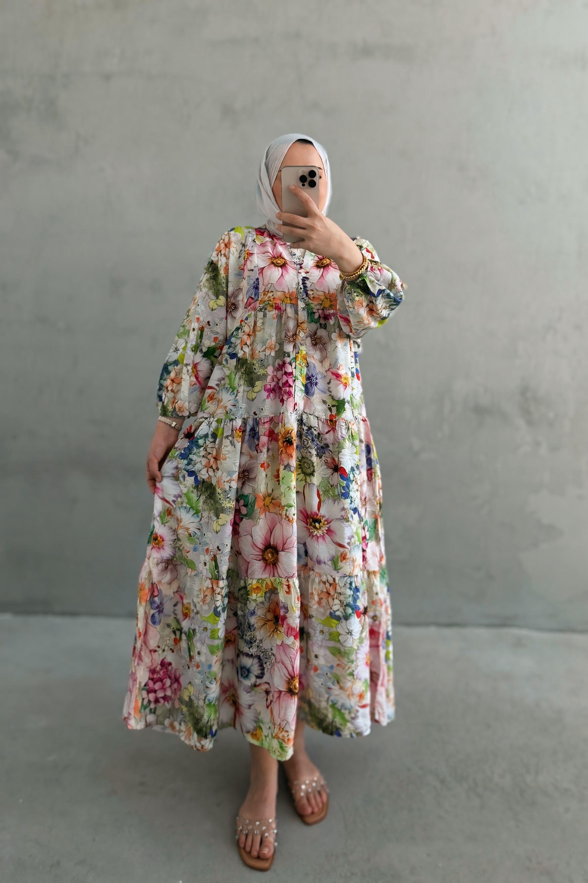 Çiçek Masalı Pamuk Vual Elbise