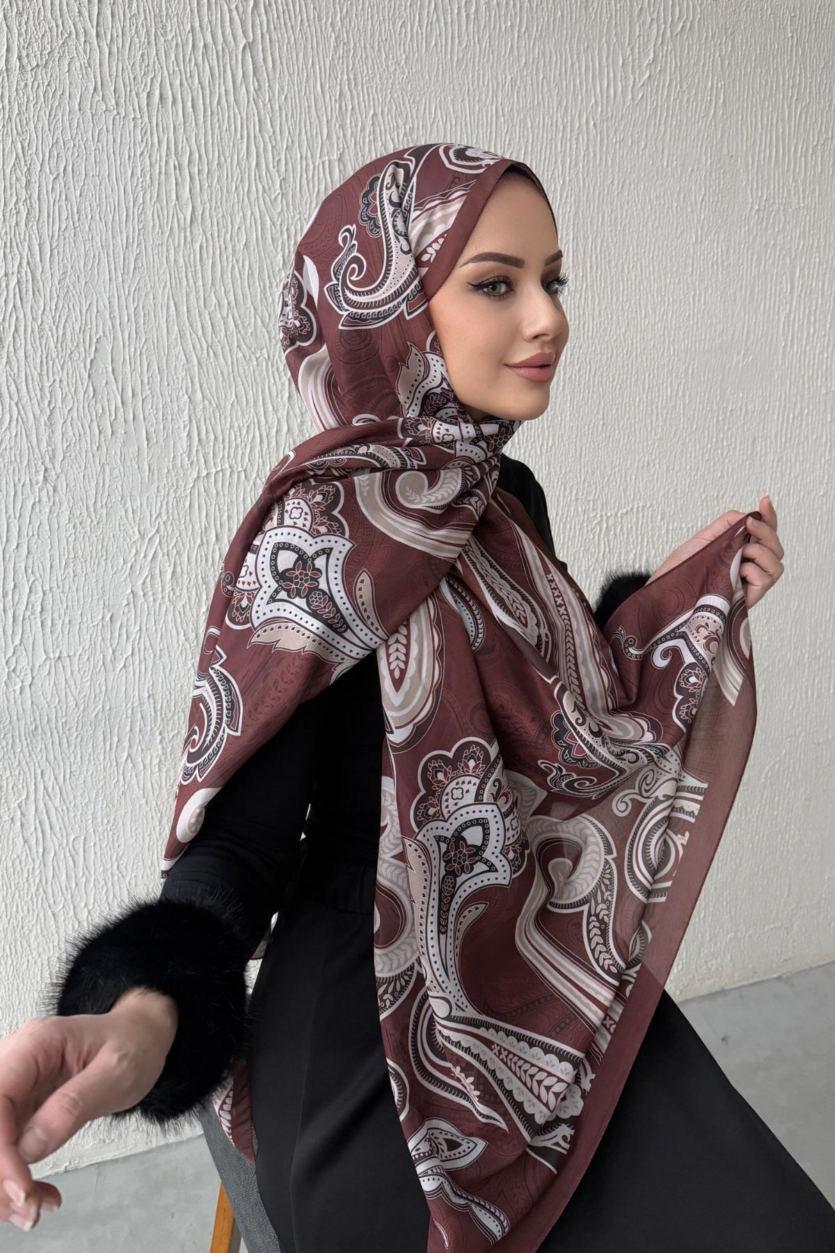 Çikolata Zerda Modal İpek Şal