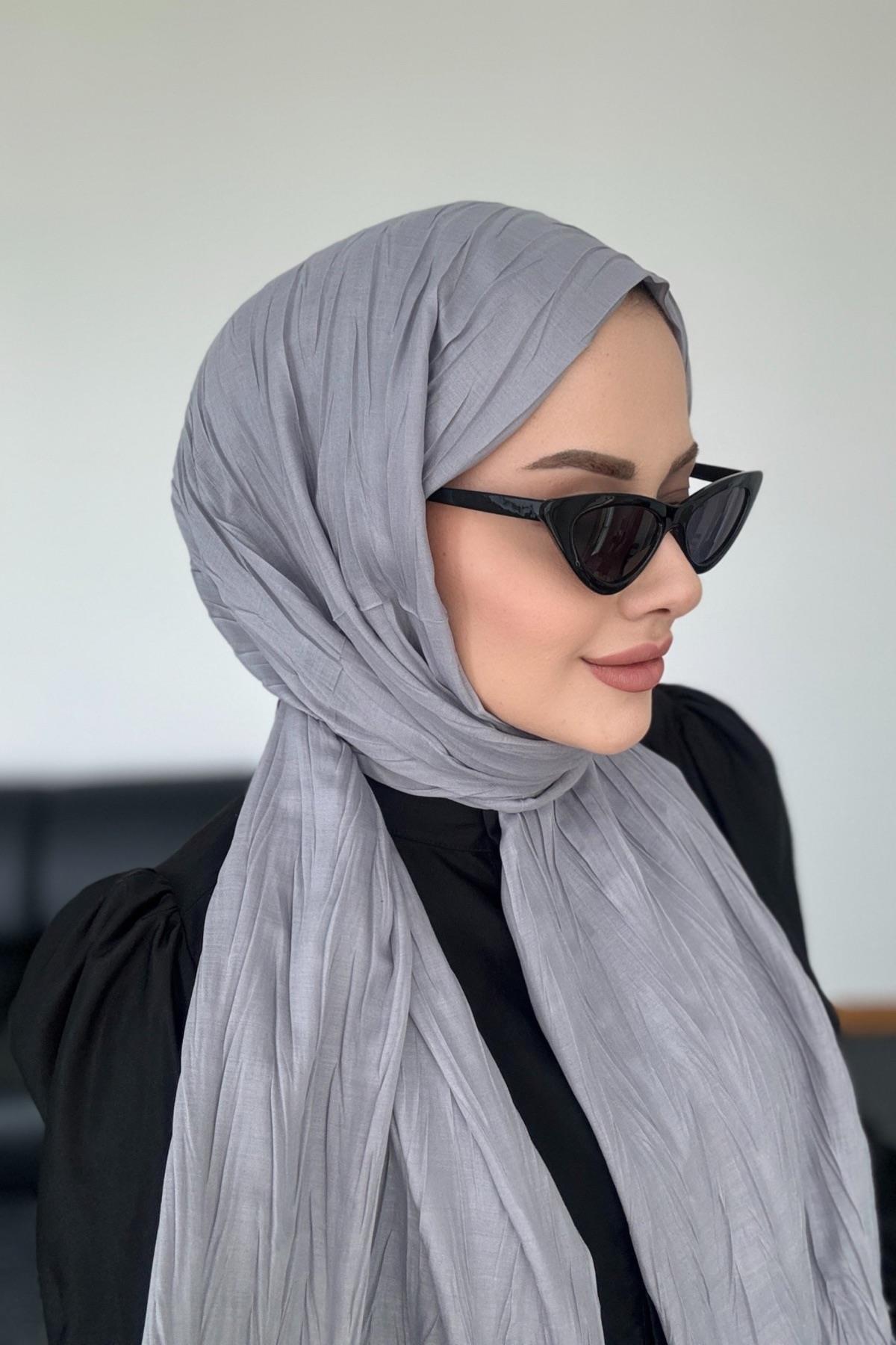 Textured Bamboo Shawl Light Gray