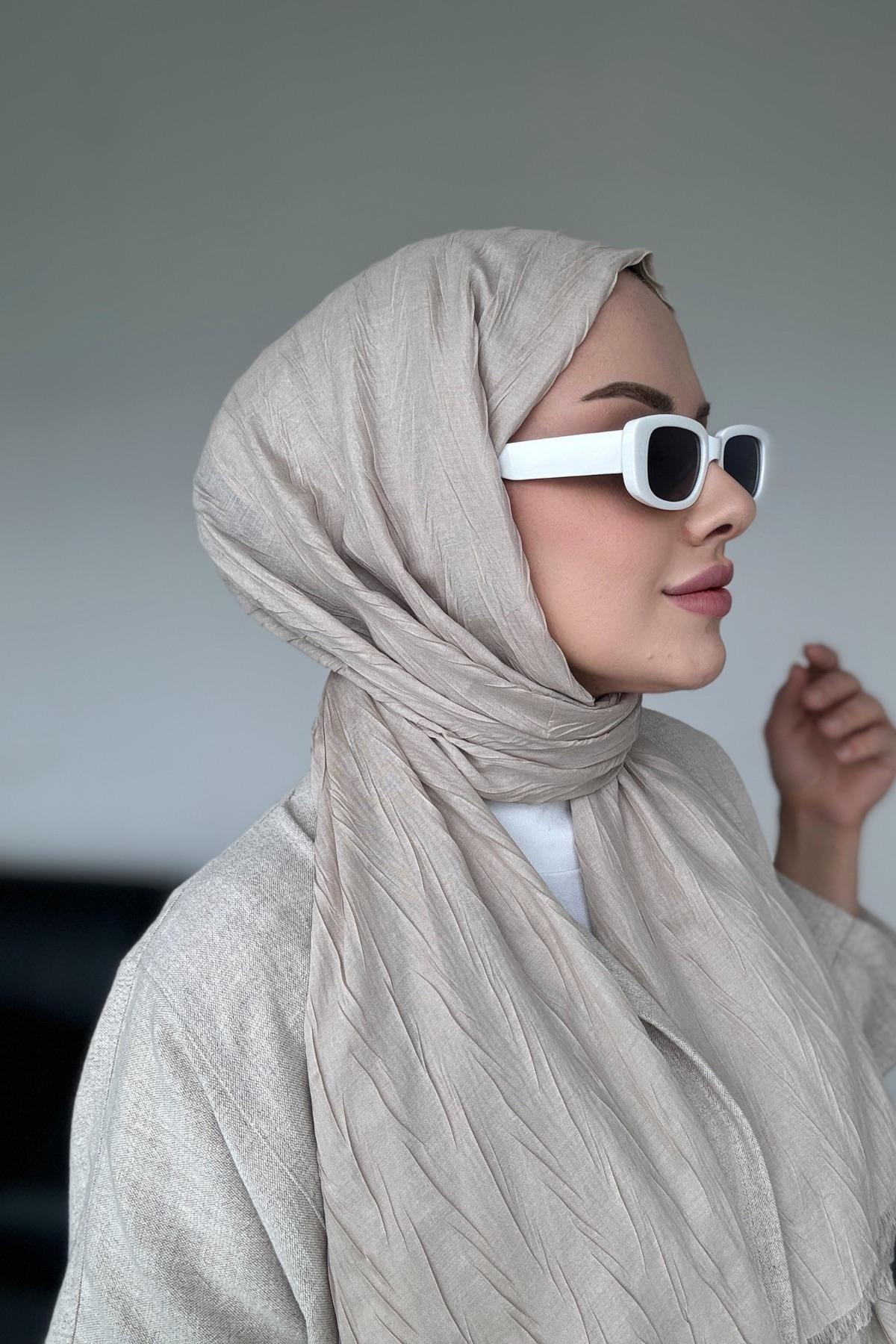 Textured Bamboo Shawl Light Mink