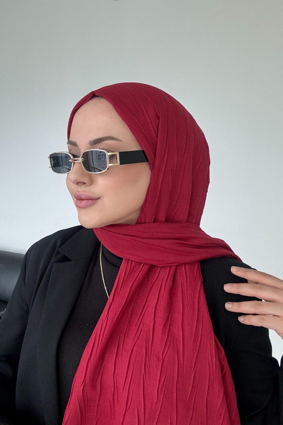 Textured Bamboo Shawl Claret Red