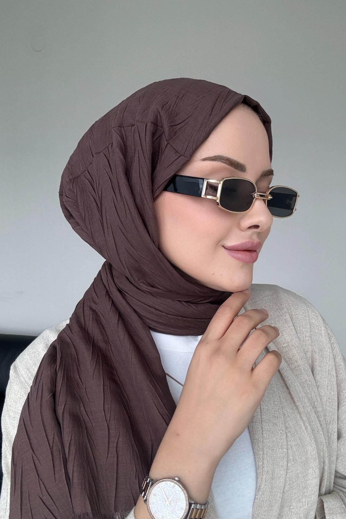 Textured Bamboo Shawl Brown