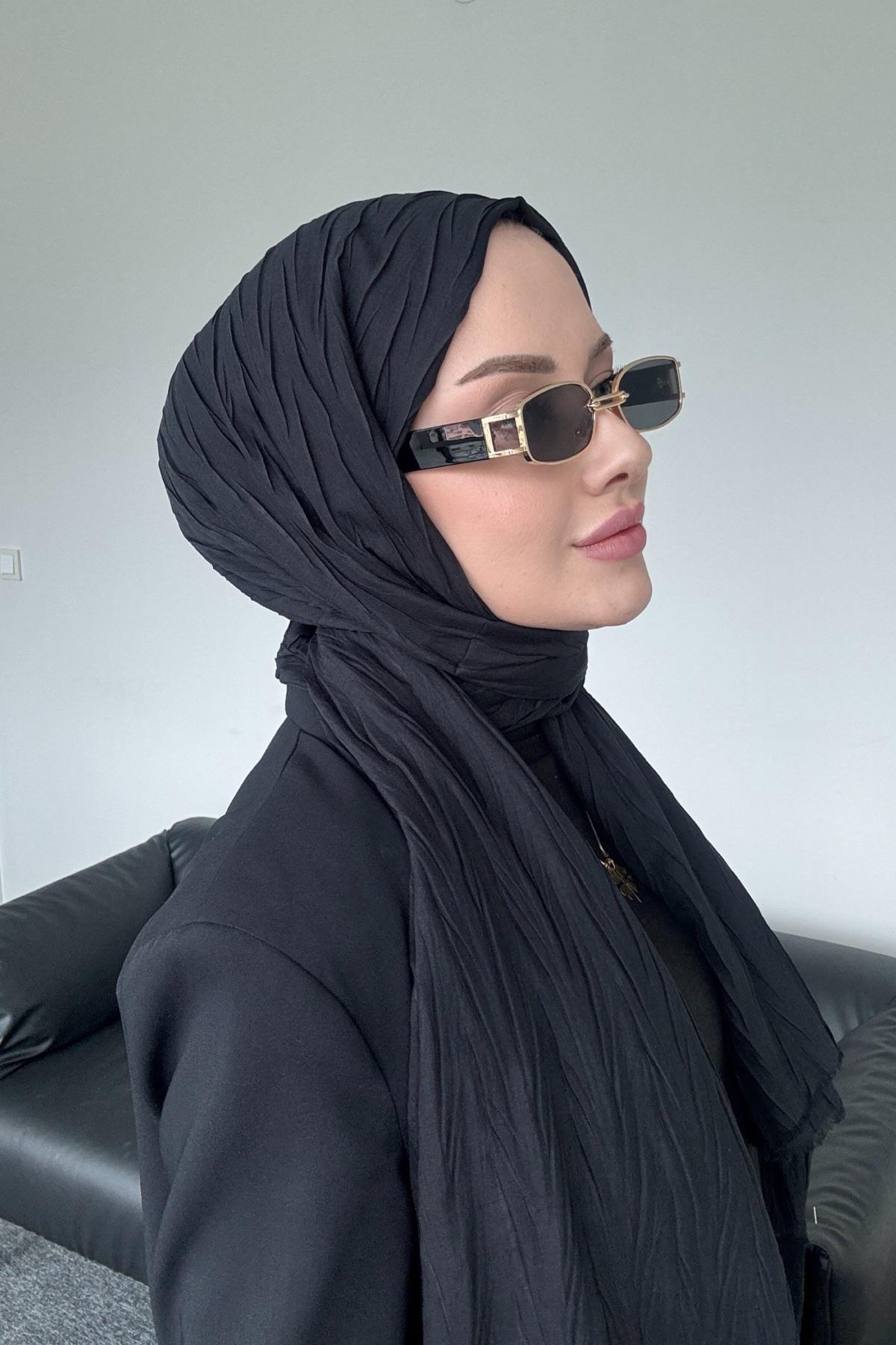 Textured Bamboo Shawl Black