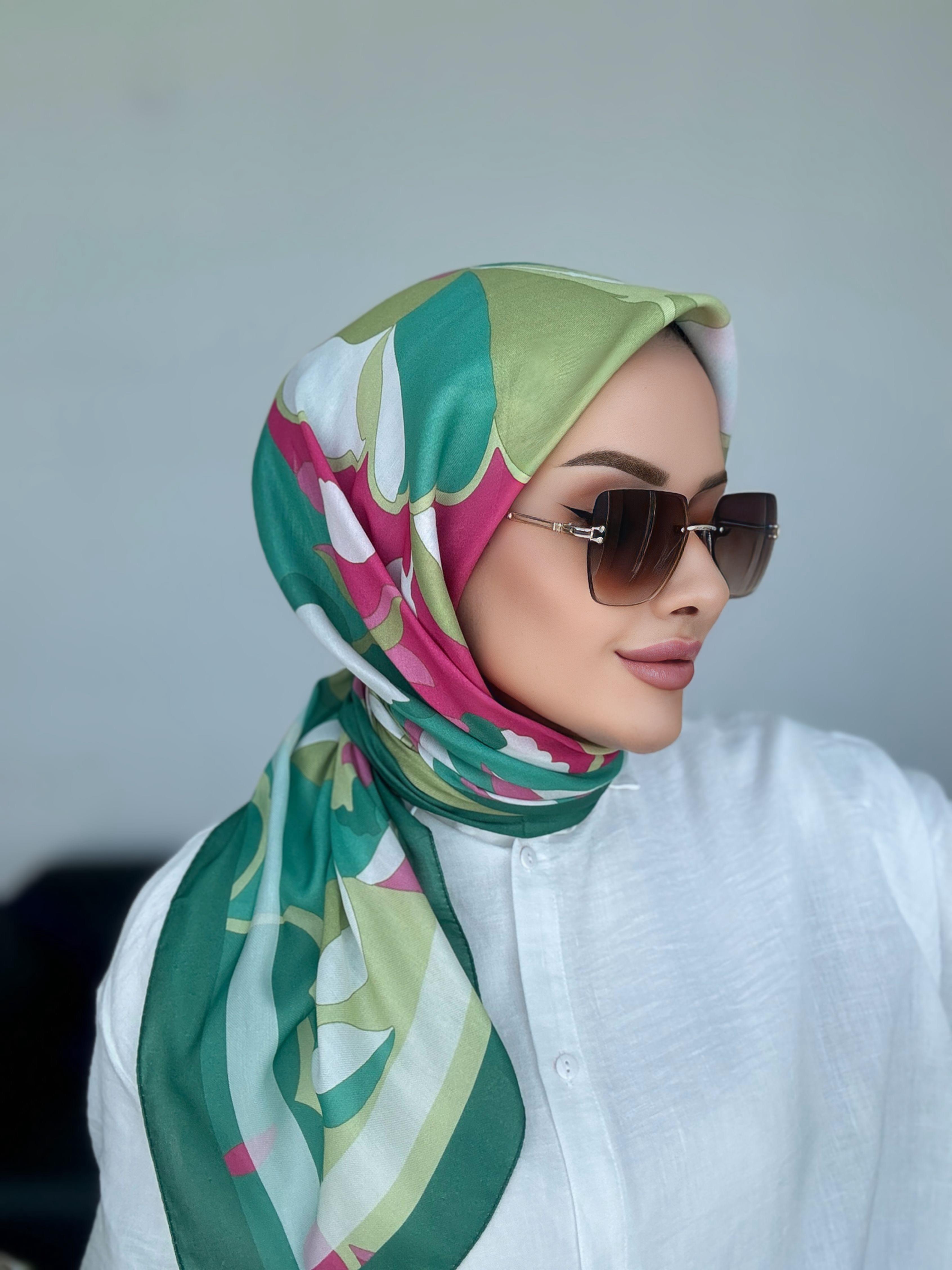 Eda Dijital Soft Eşarp Yeşil