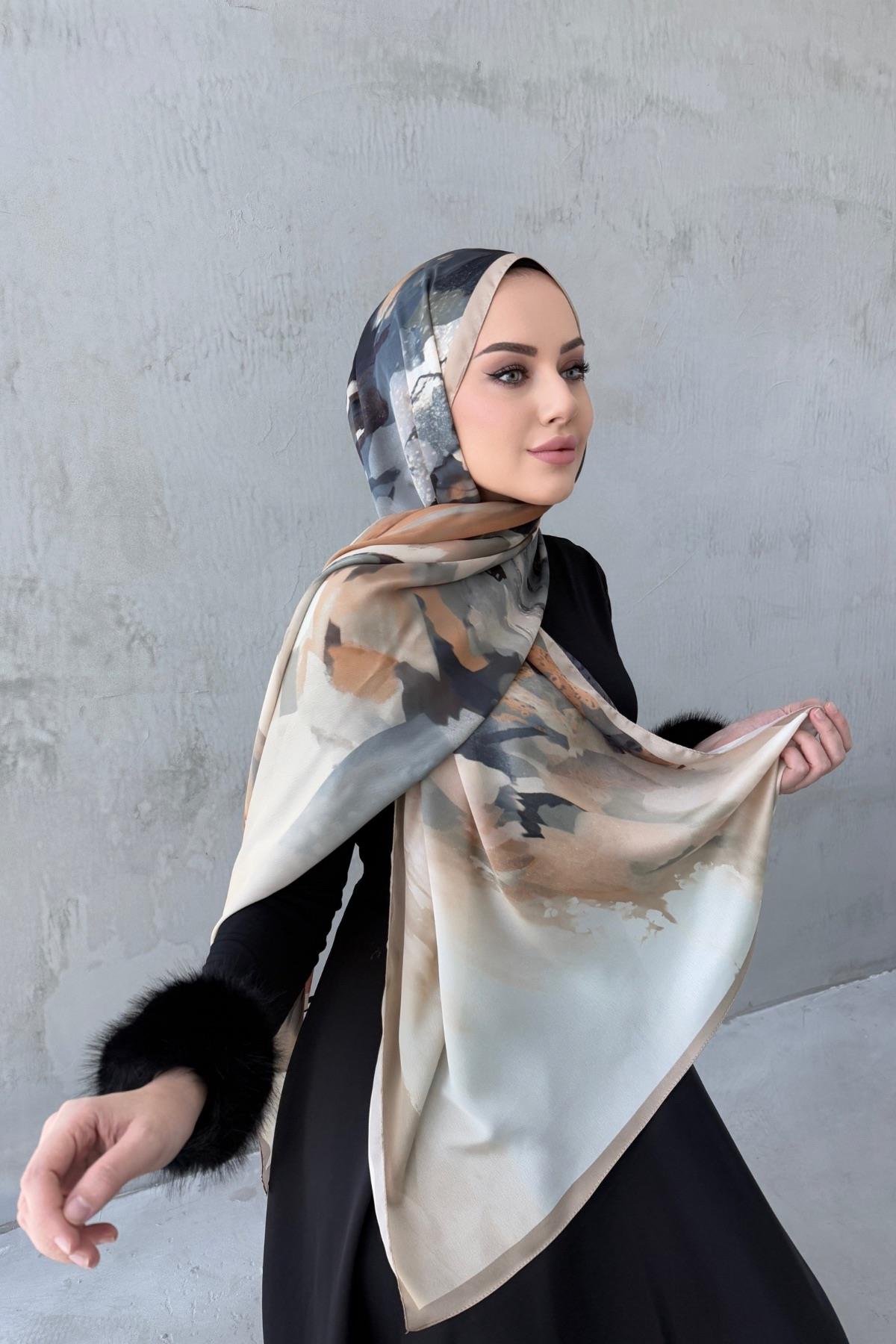 Vizon Larina Kumlu İpek Şal 