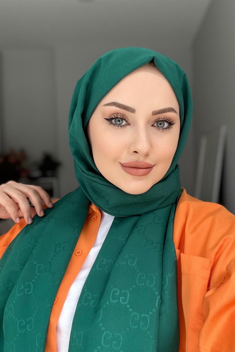 G pattern cotton tufted emerald