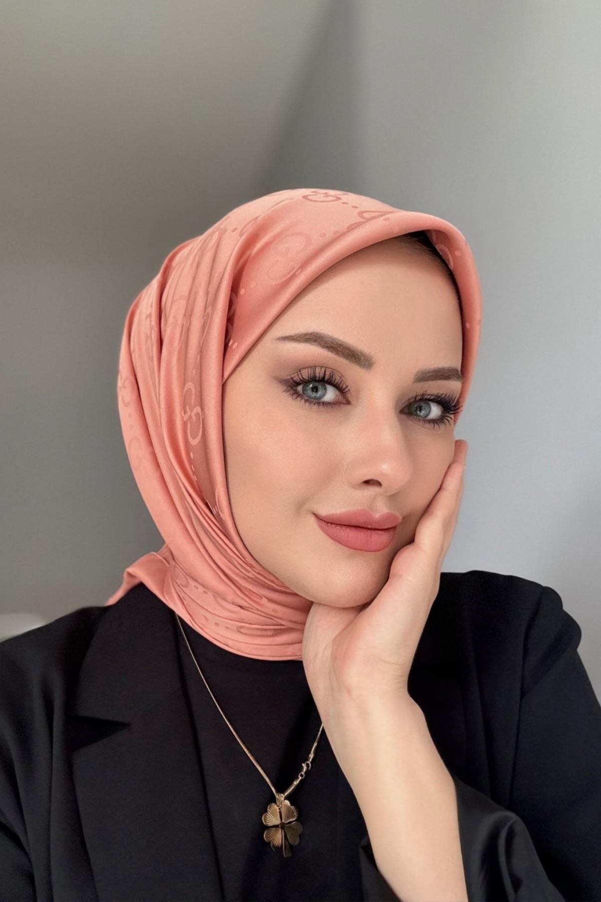 G Pattern Jacquard Scarf Salmon