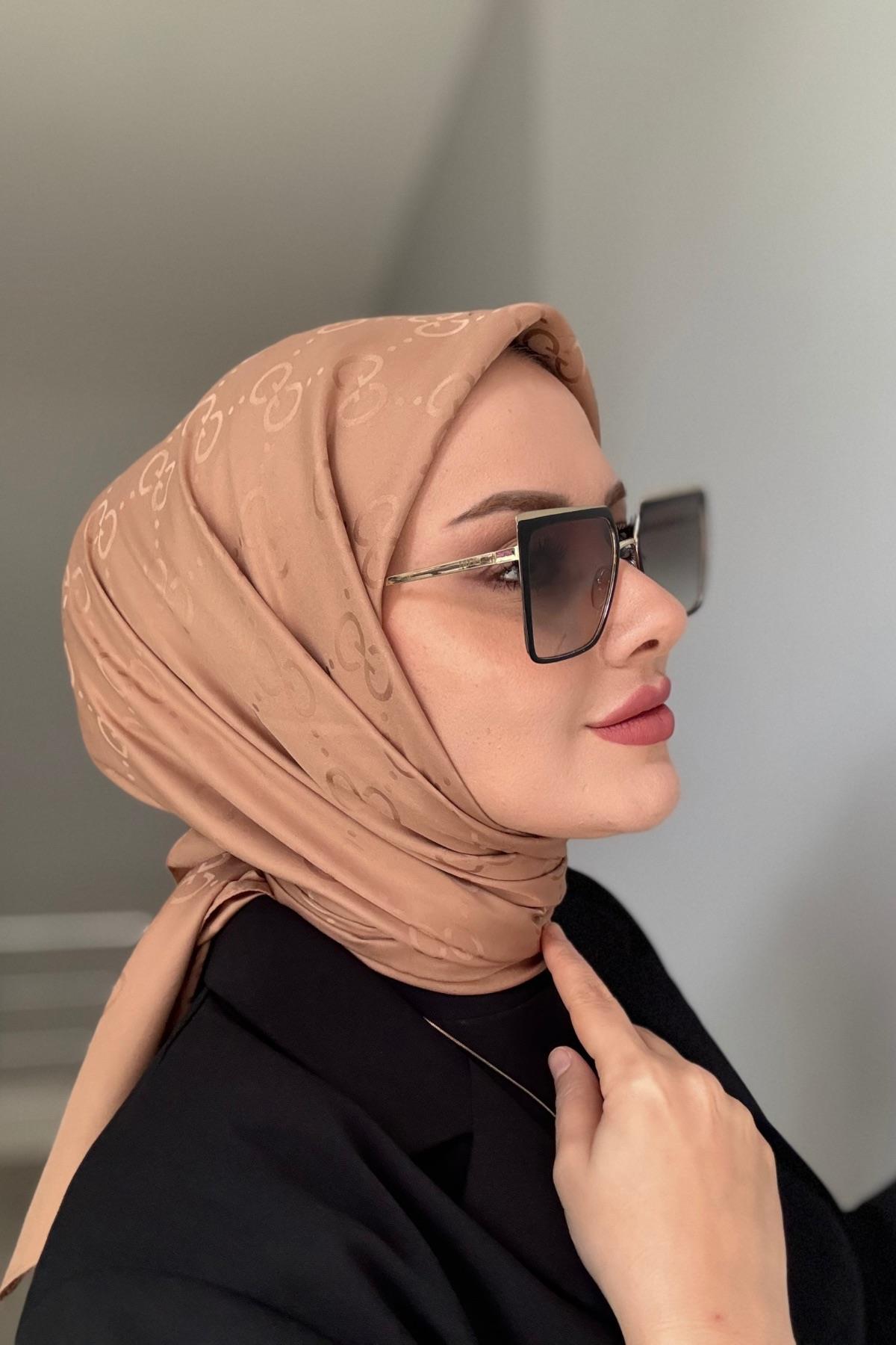 G Pattern Jacquard Scarf Milk Brown