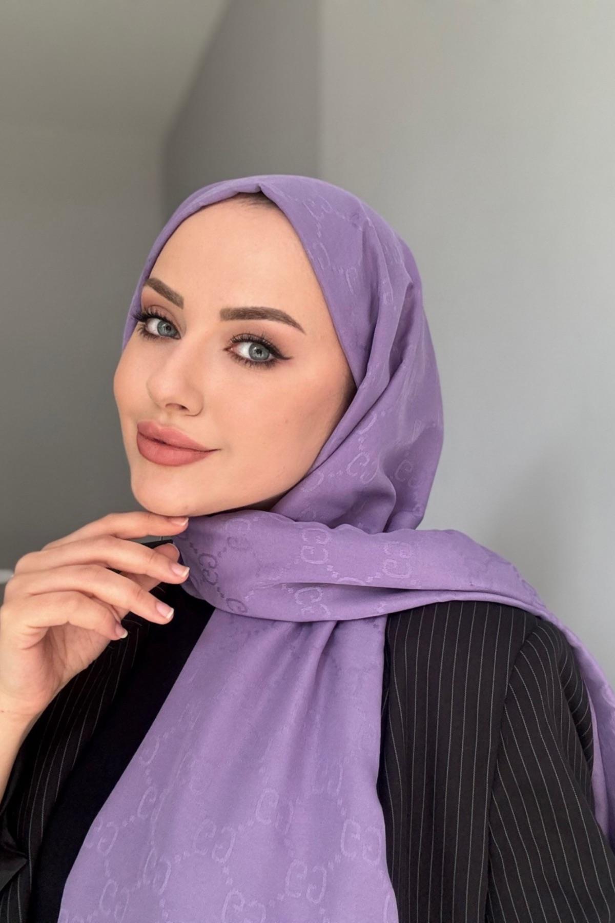 G Pattern Shawl Dark Lilac