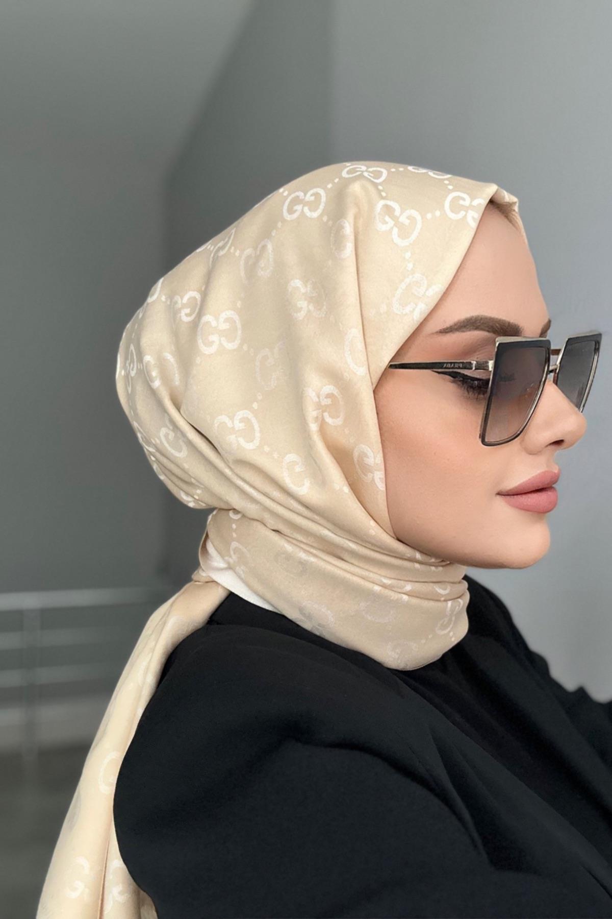 G Brand Silk Cashmere Shawl Light Beige