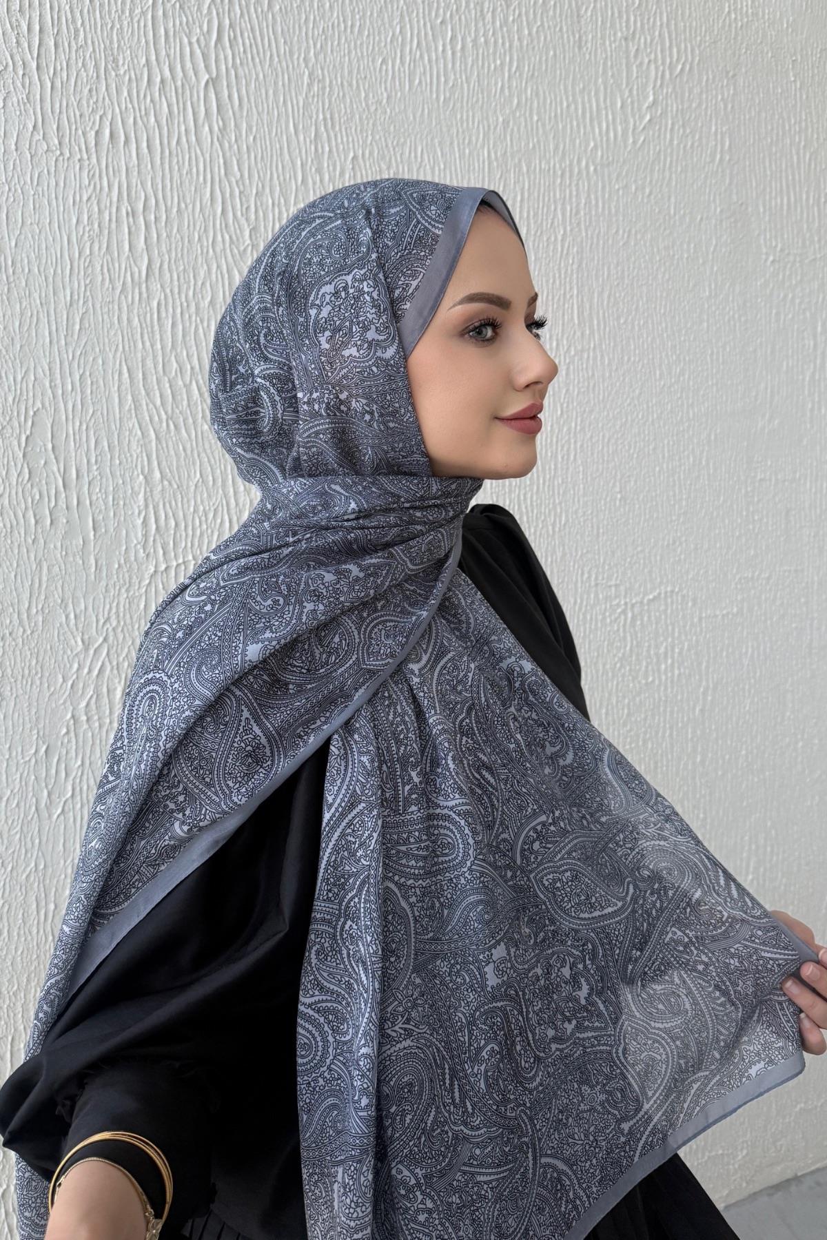 Gri Harmoni Modal İpek Şal 