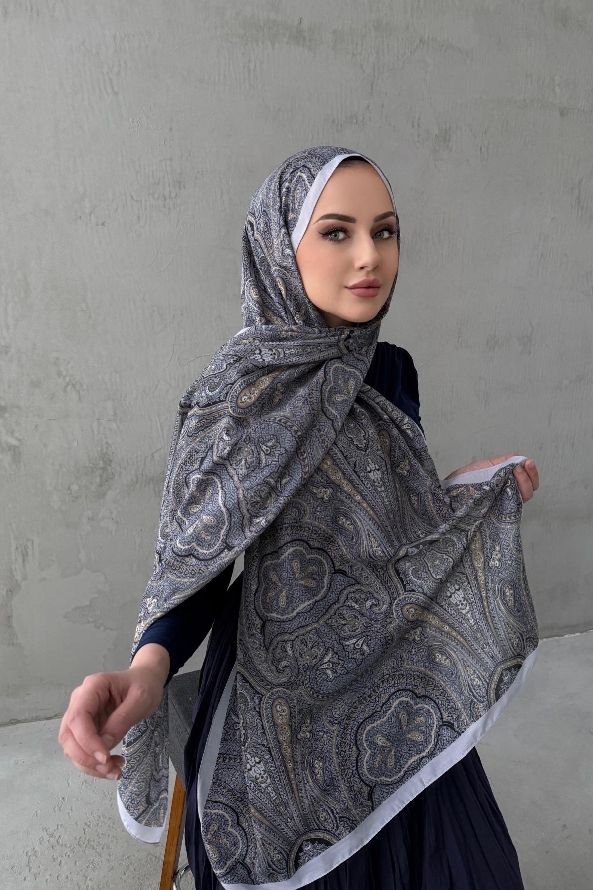 Gri Sufra Modal İpek Şal