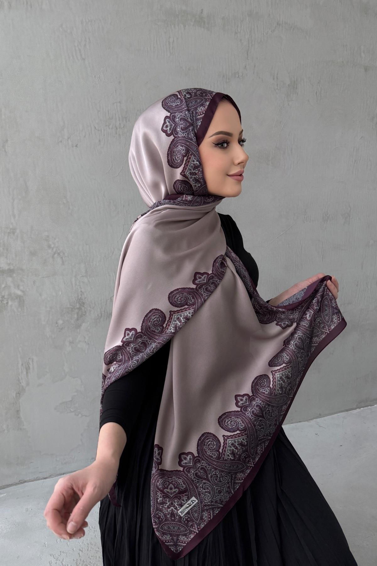 Gül Kurusu Rozalie Bohem Kumlu İpek Şal 