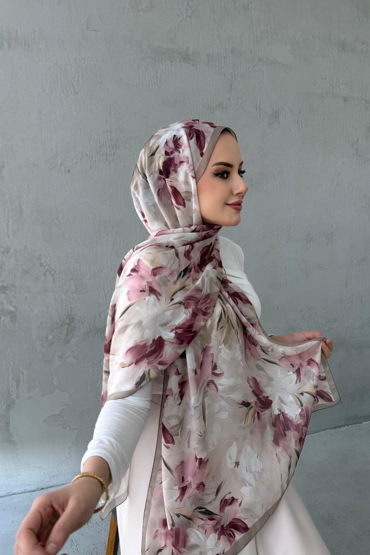 Gül Kurusu&Vizon Piraye Hint İpeği Şal