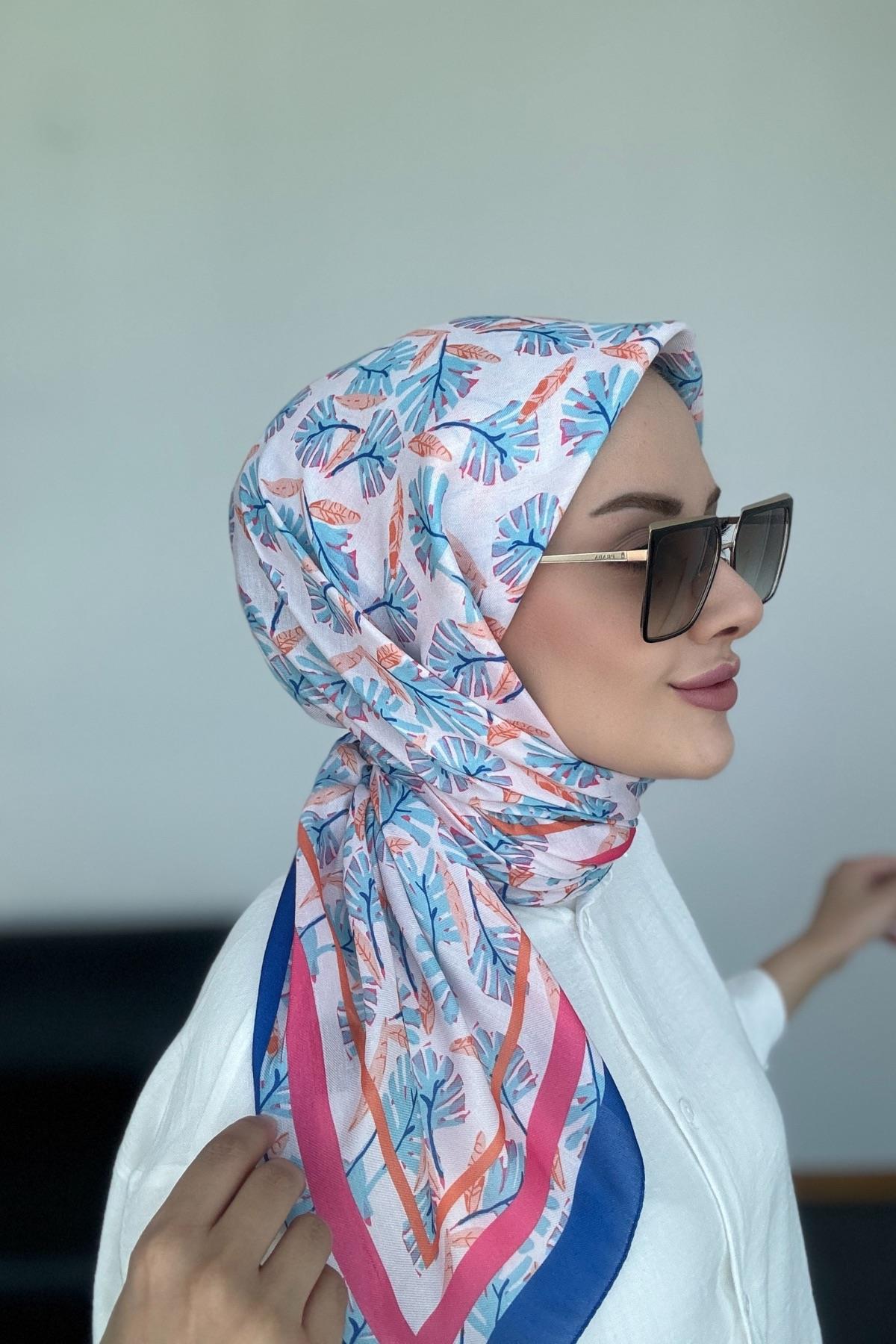 Hazan Digital Soft Scarf Navy Blue