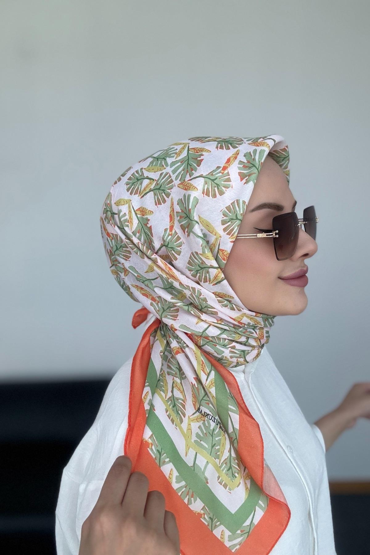 Hazan Dijital Soft Eşarp Turuncu