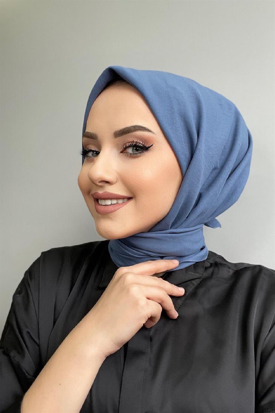 İndigo Pamuk Caz Eşarp