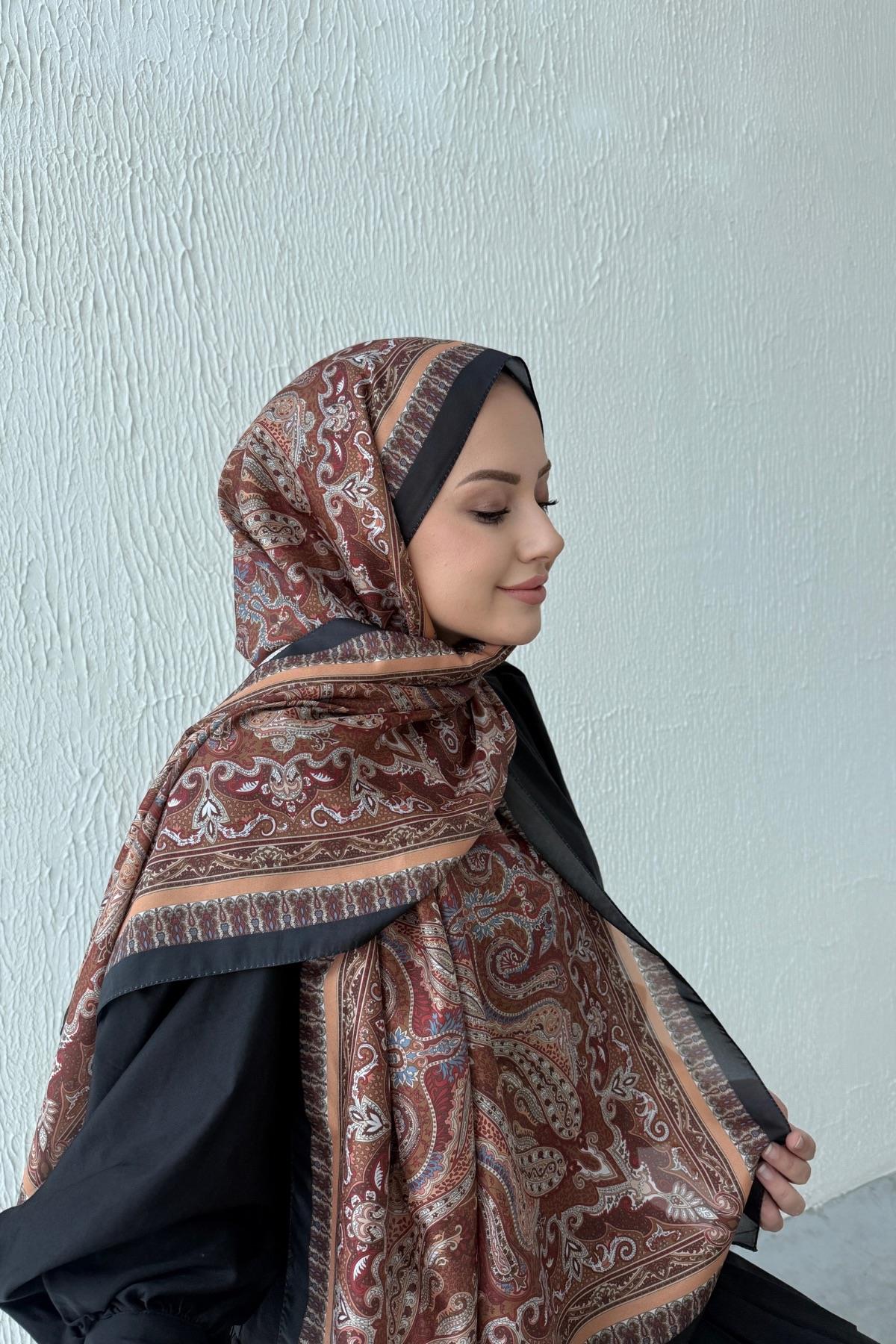 Kahverengi Etro Vual İpek Şal 