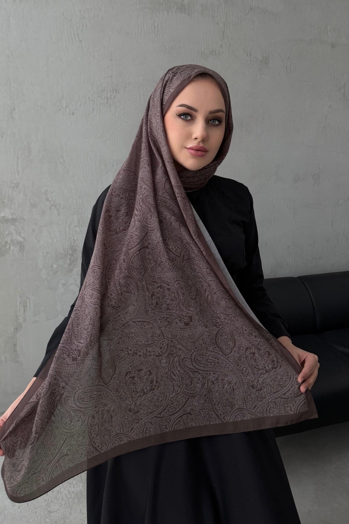 Kahverengi Harmoni Modal İpek Şal 