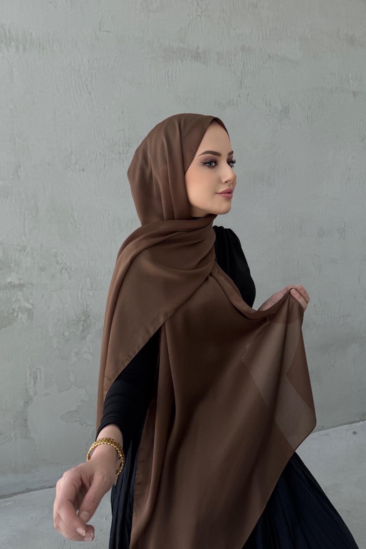Kahverengi Nare Hint İpeği Şal