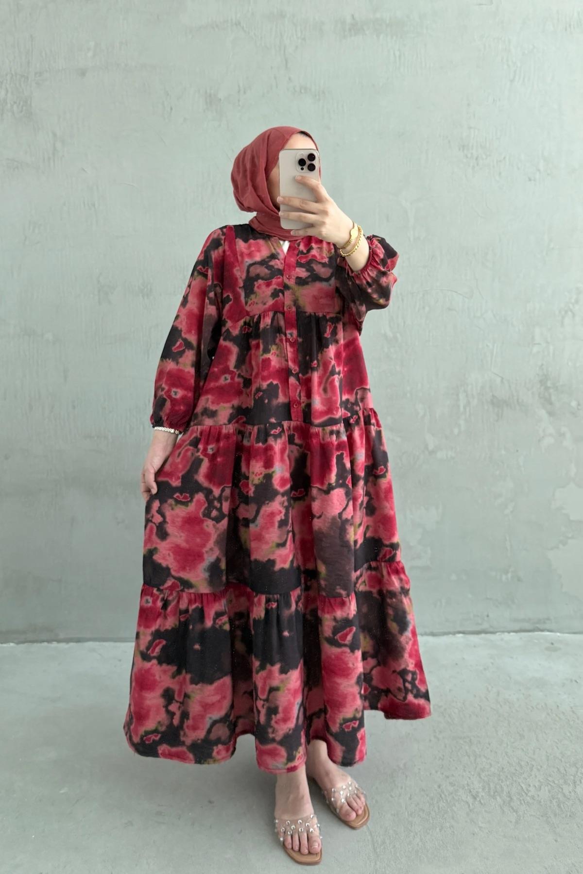 Karmin Pamuk Vual Elbise