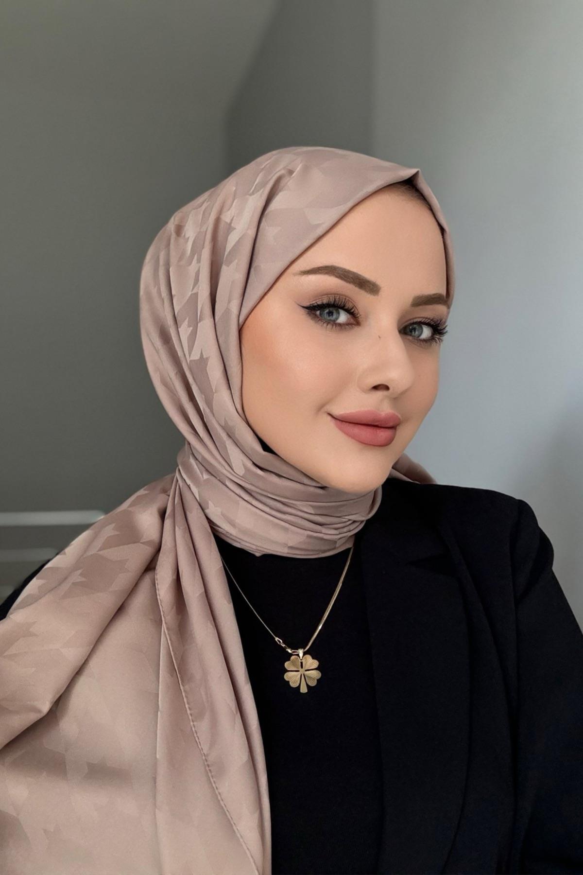 Kazayağı İpeksi Jakar Şal Sütlü Kahve