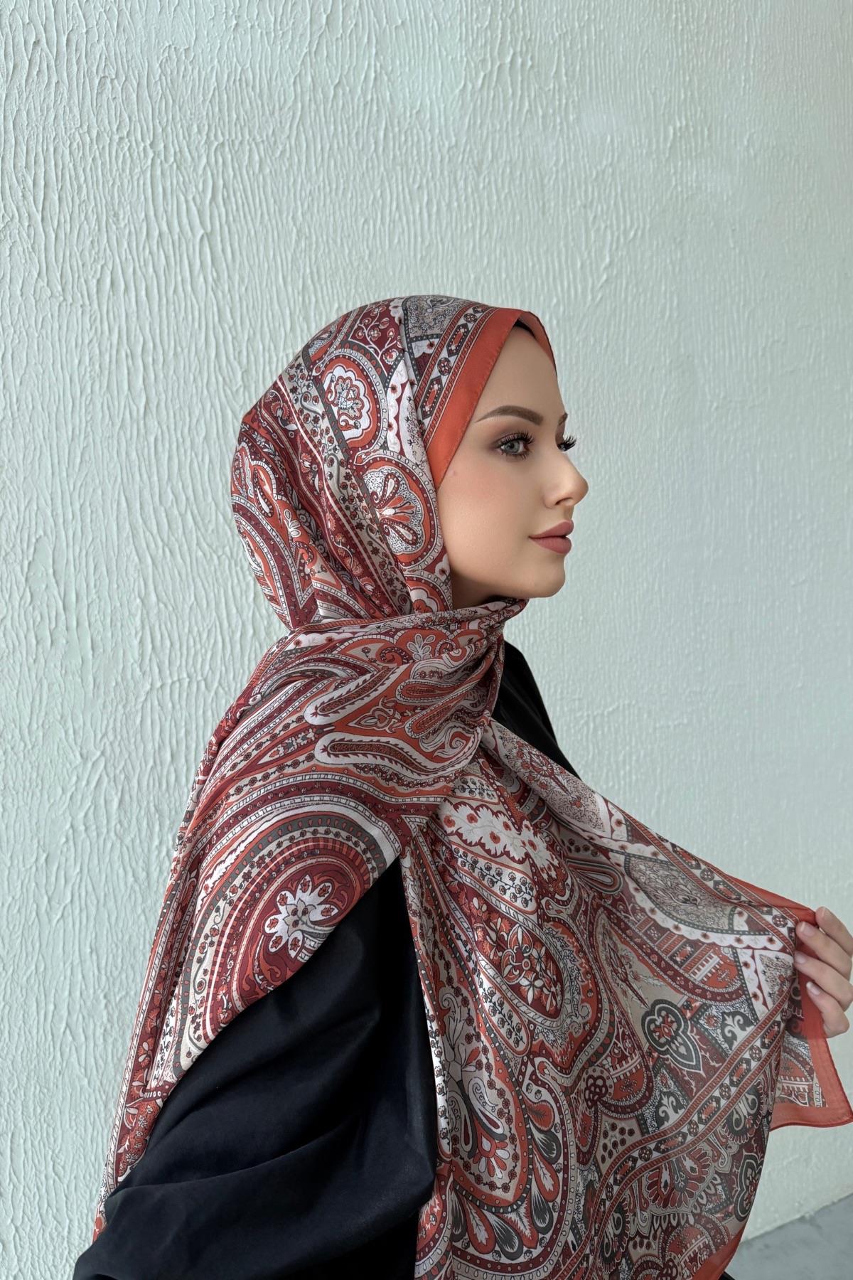 Kiremit Etro Otantik Hint İpeği Şal