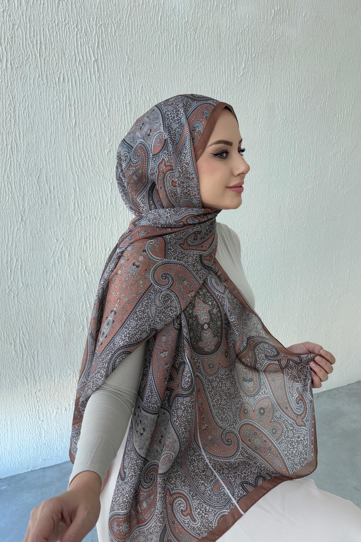 Kiremit Hercai Otantik Hint İpeği Şal