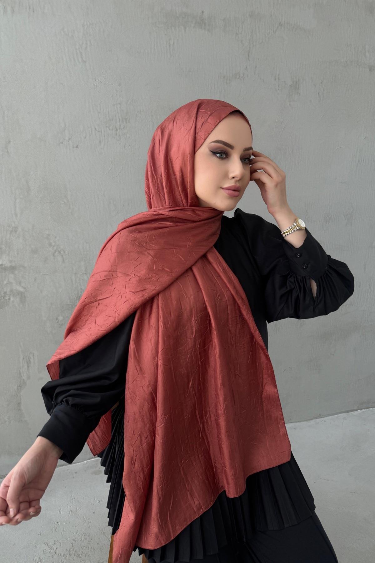 Kiremit Vual İpek Crash Şal