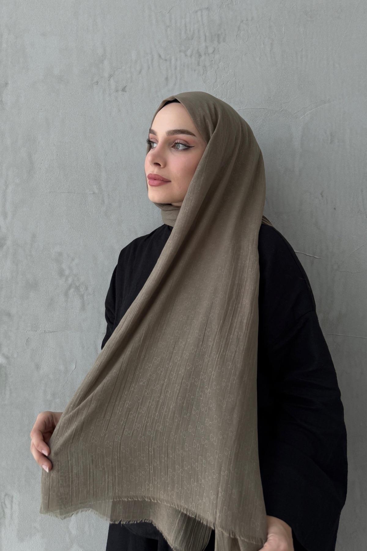 Koyu Vizon Gcci Fresh Pamuk Şal