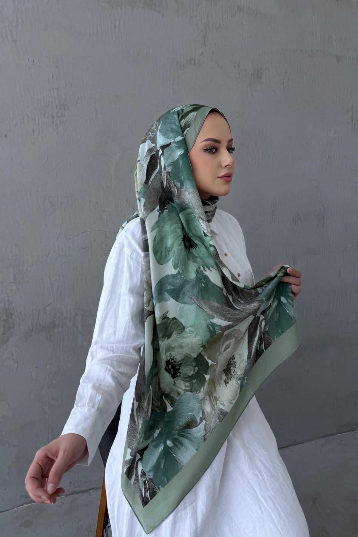 Koza %100 Pamuk Şal Mint Yeşili