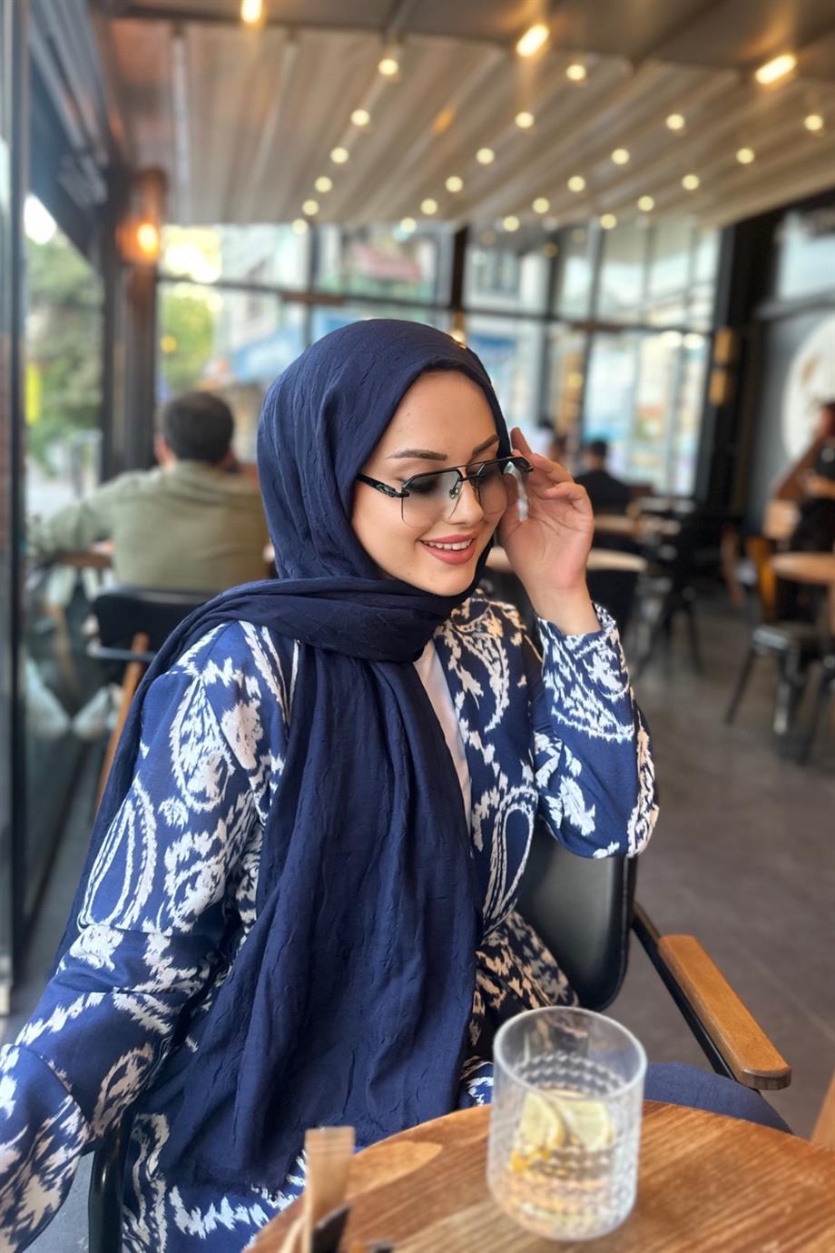 Navy Blue Bamboo Shawl