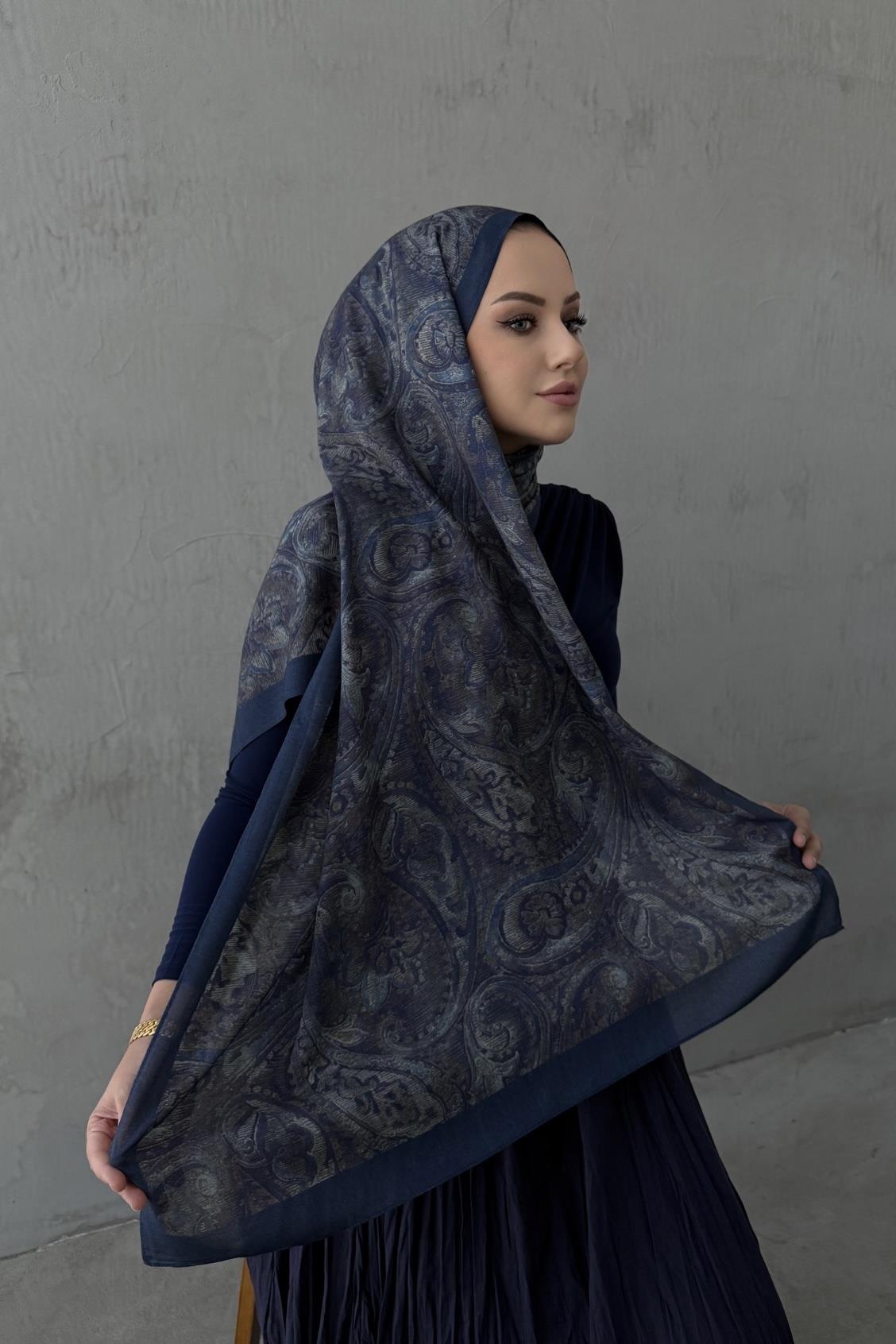 Lacivert Koza %100 Pamuk Şal