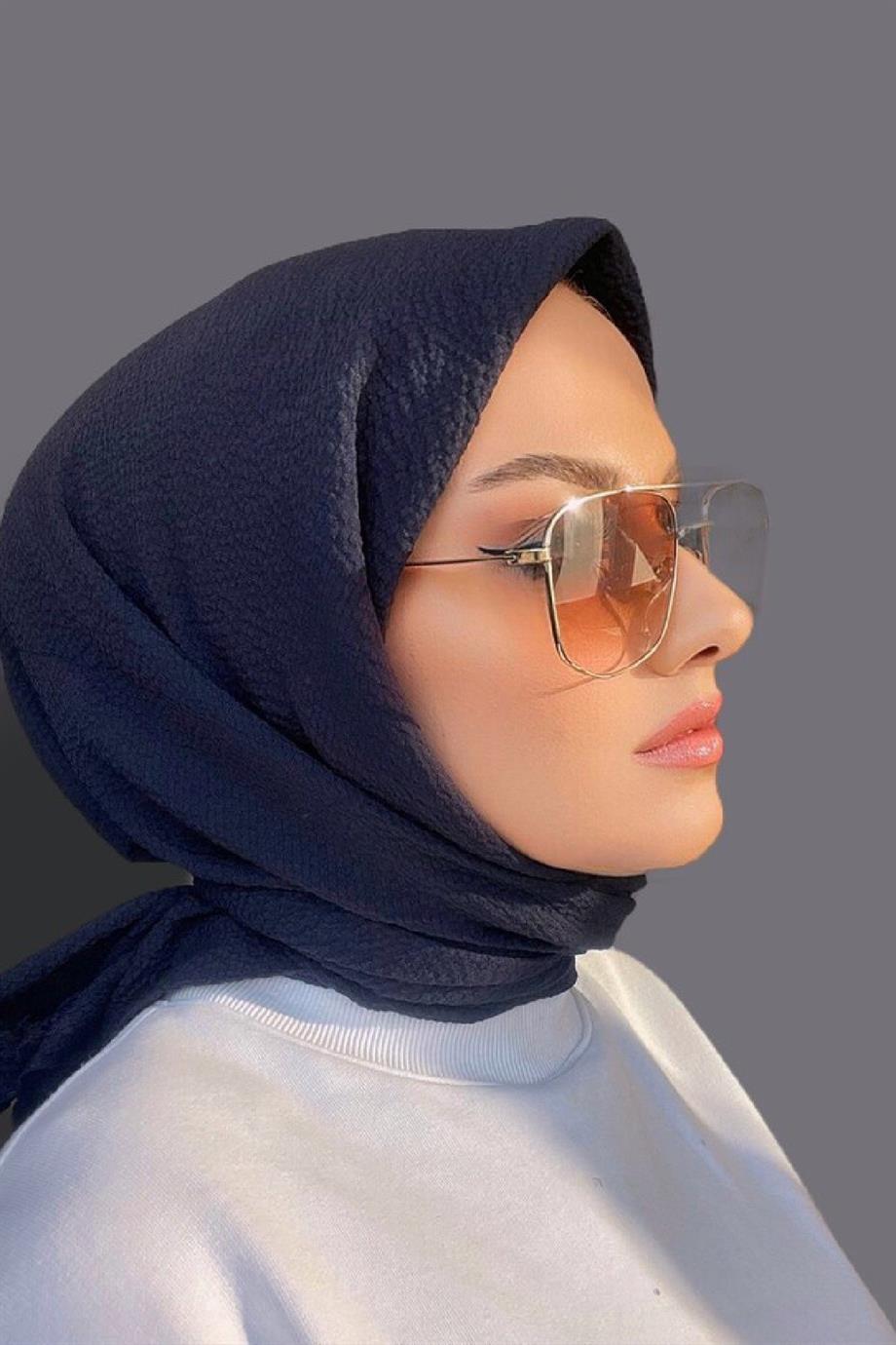 Navy Blue Natural Scarf