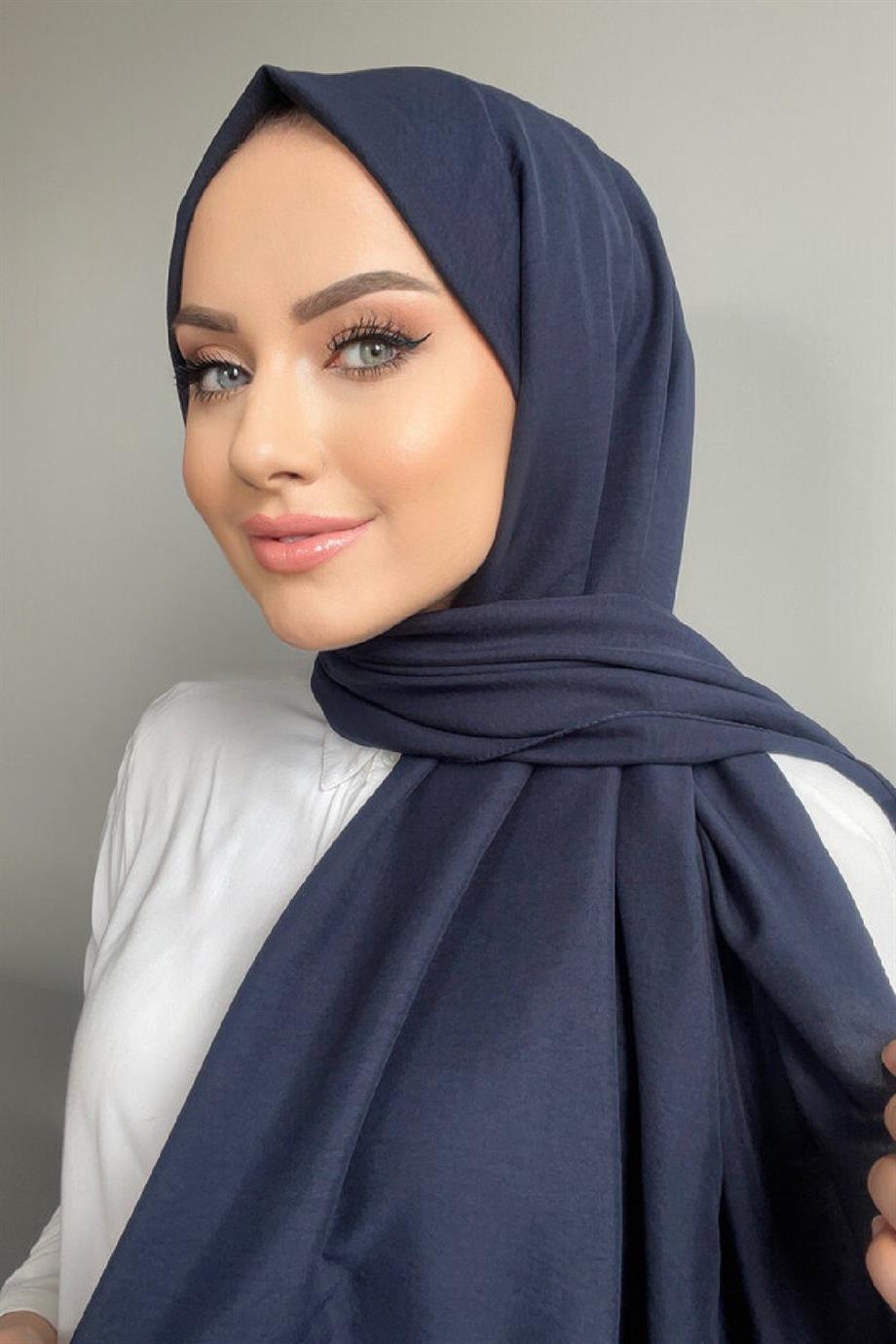 Lacivert Pamuk Caz Şal