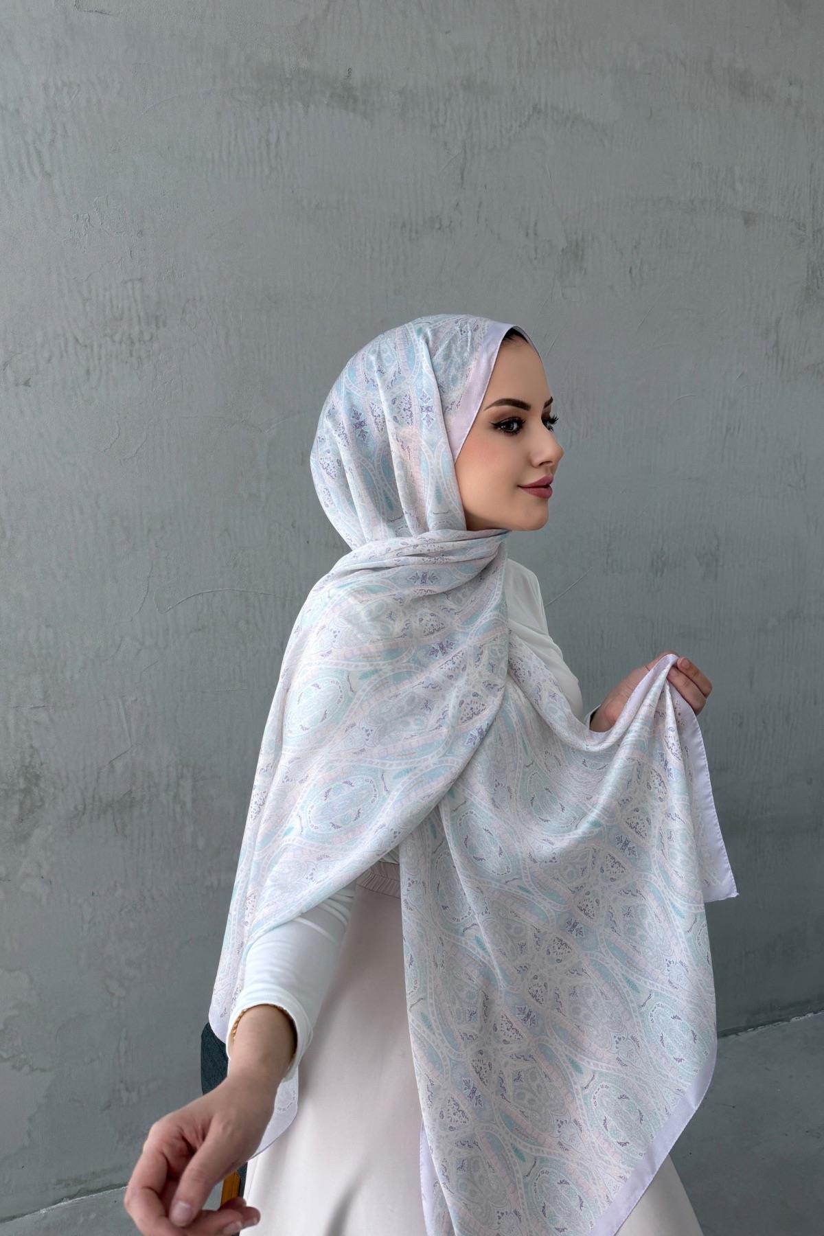 Lila Buse Otantik Hint İpeği Şal 