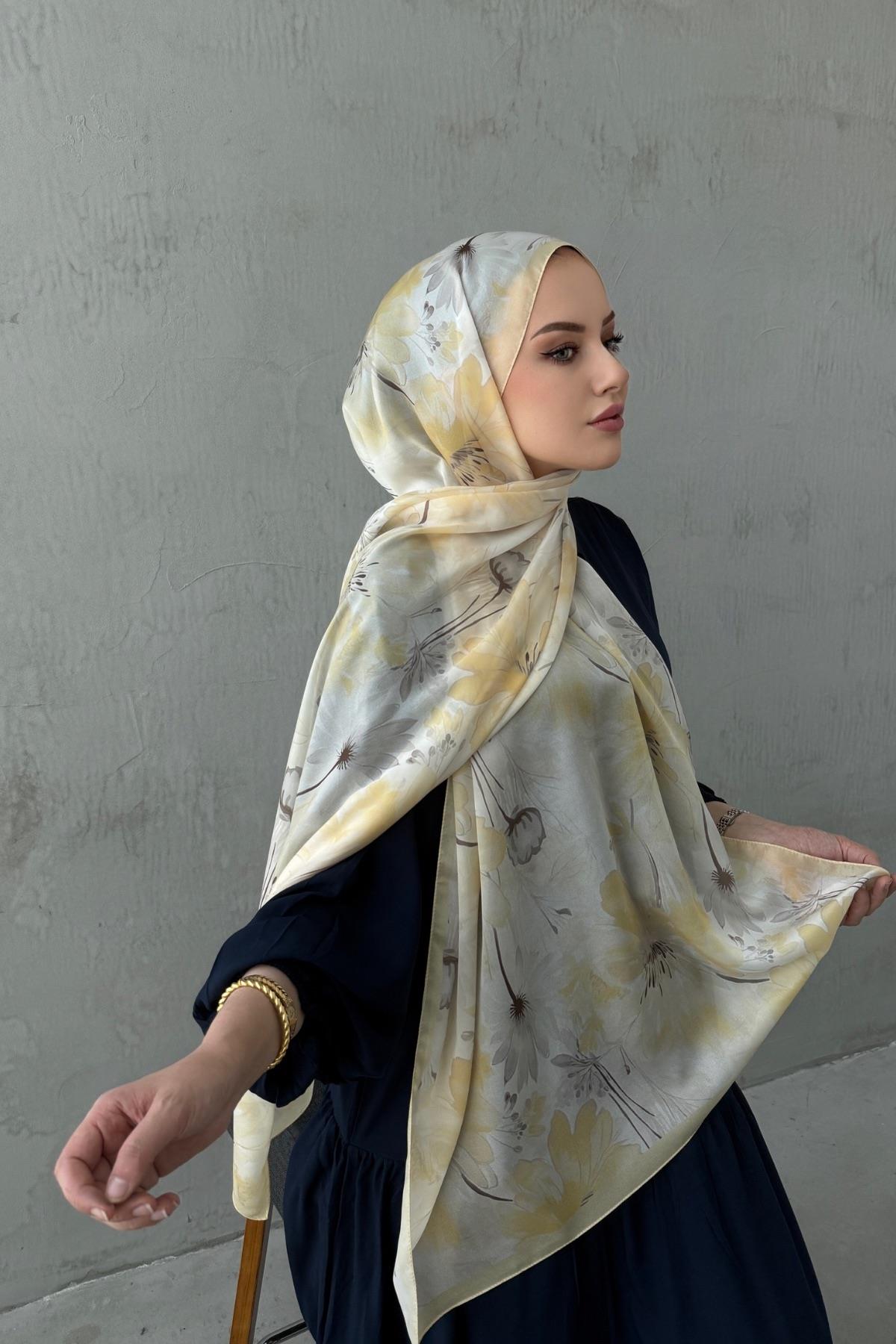 Lime Otantik Hint İpeği Şal 4