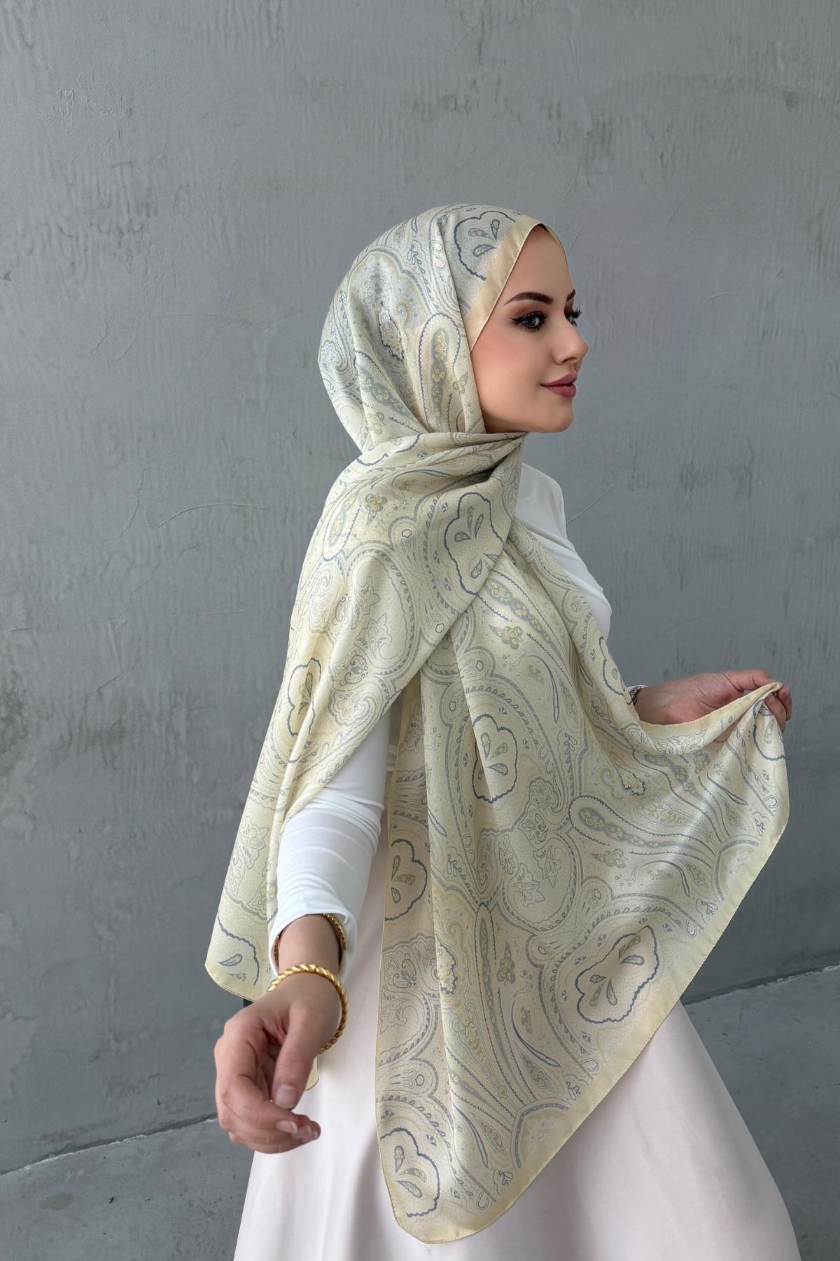 Lime Otantik Hint İpeği Şal 8