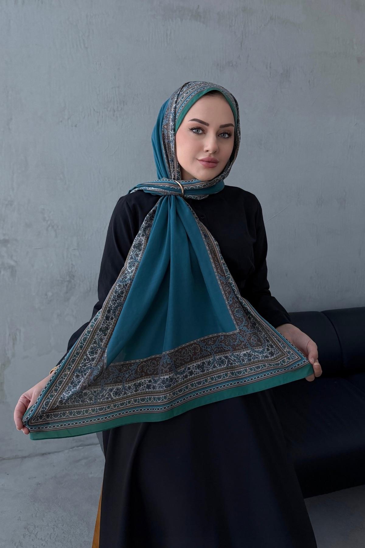 Mavi Feira Modal İpek Şal