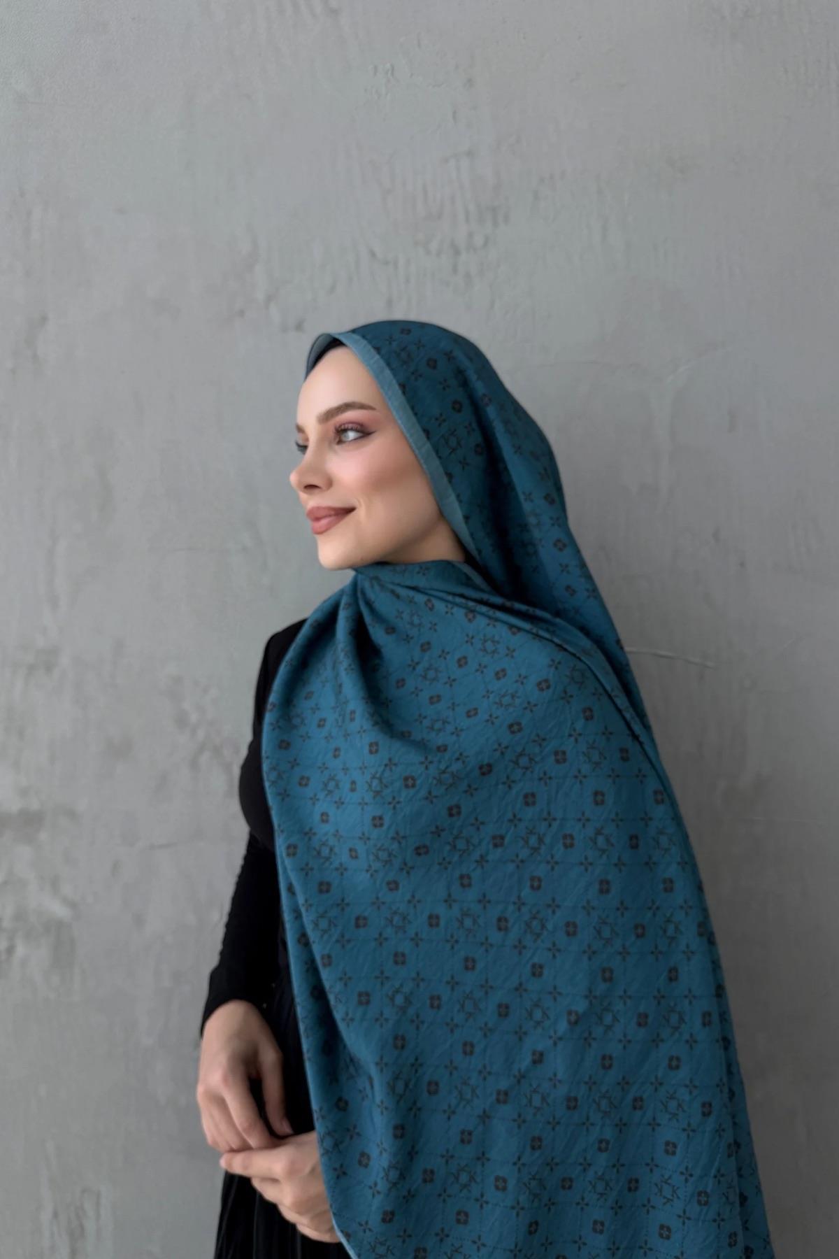 Mavi Gua Modal İpek Şal