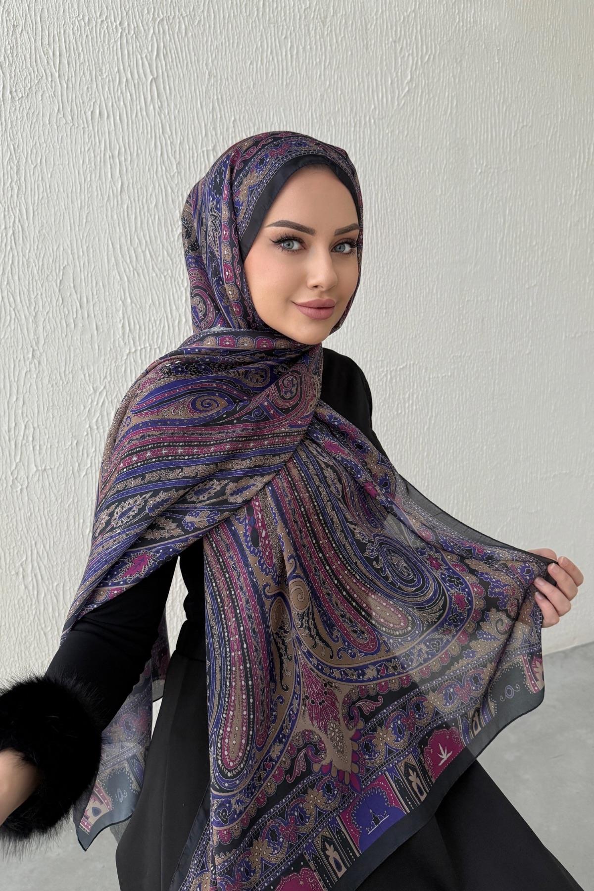 Mor Berfin Otantik Hint İpeği Şal