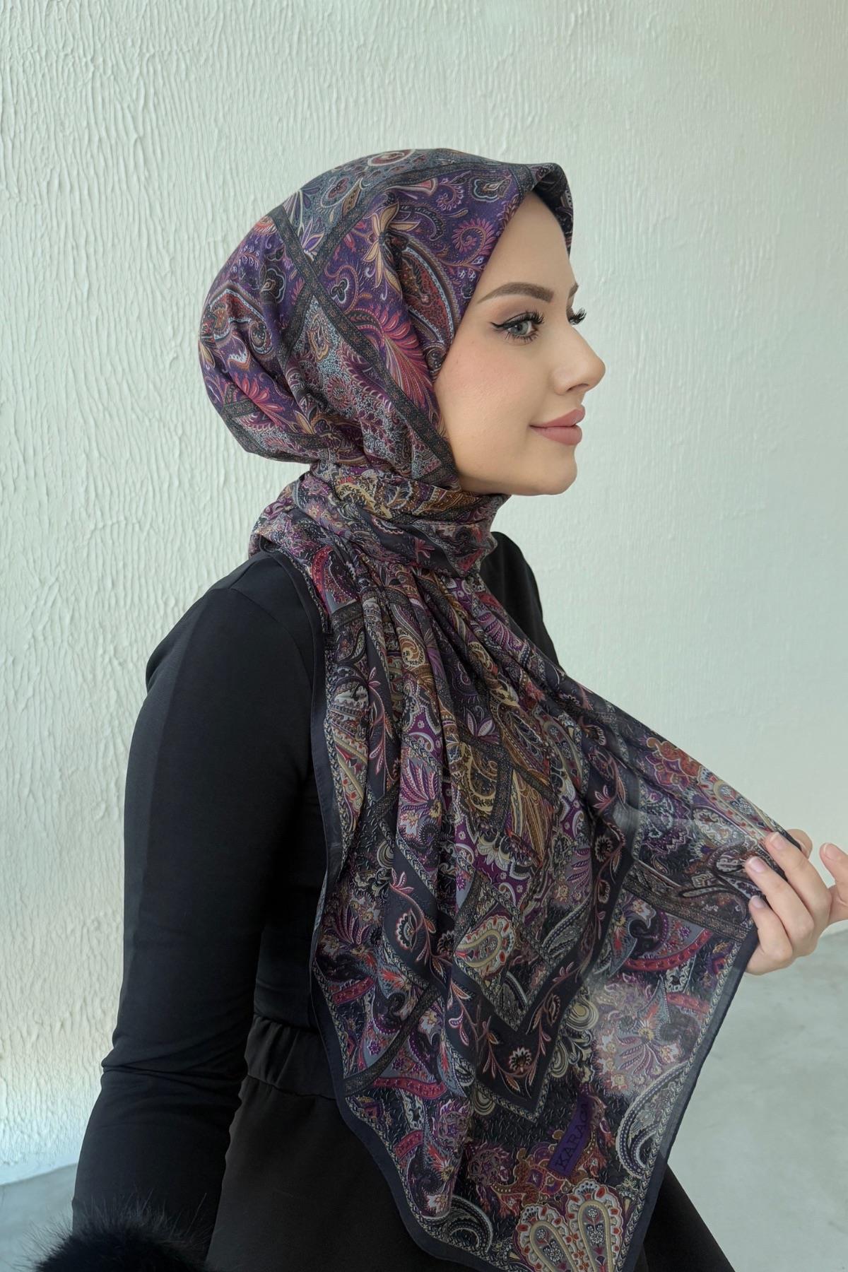 Mor Bohem Modal İpek Şaleşarp