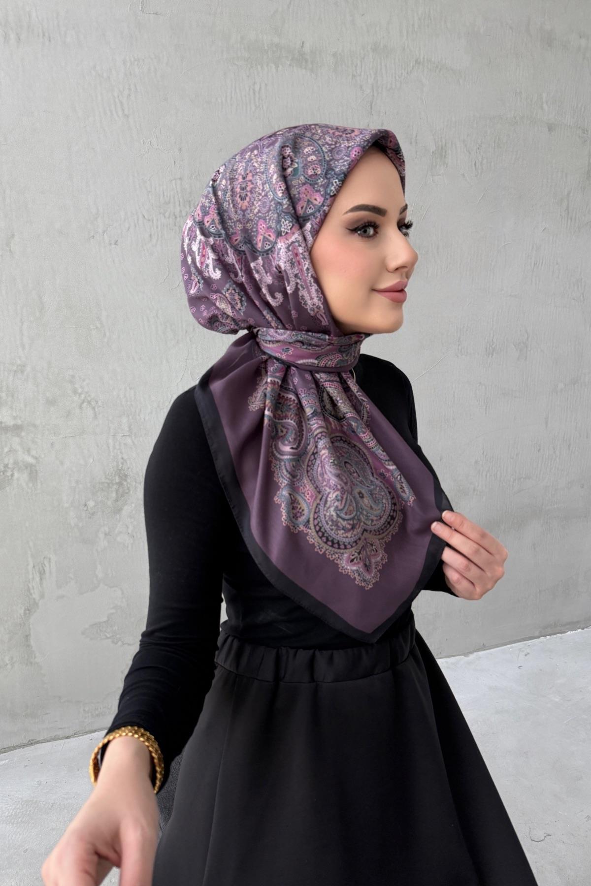 Mor Mira Bohem Modal İpek Eşarp