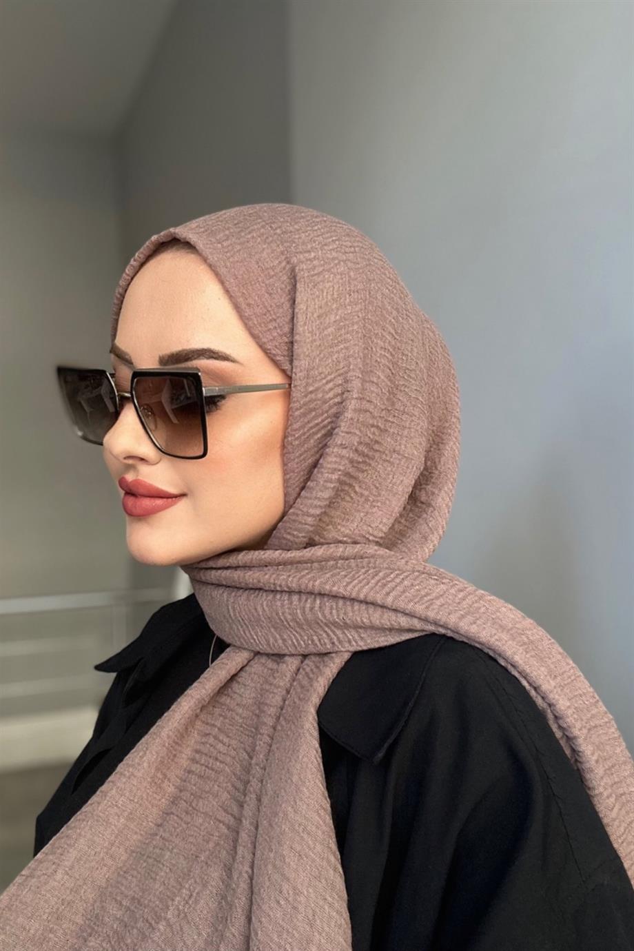 Mocha Brown Wrinkled Shawl