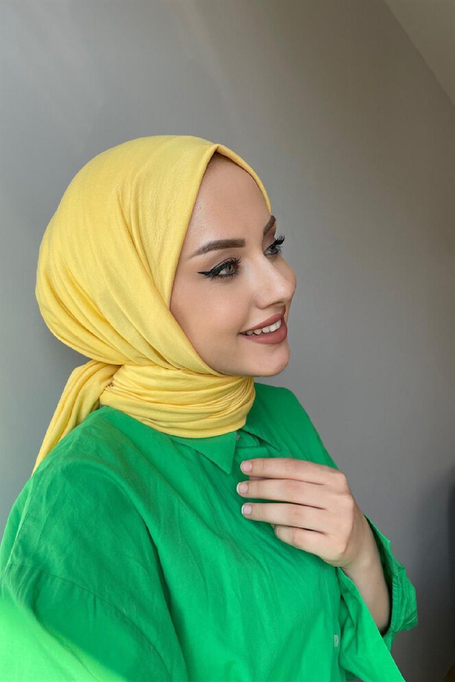 Combed Cotton Shawl Yellow