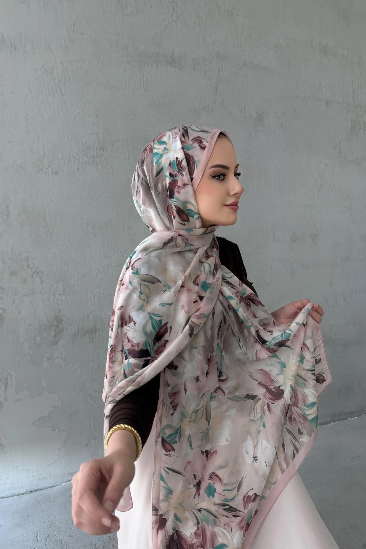 Pudra Piraye Hint İpeği Şal